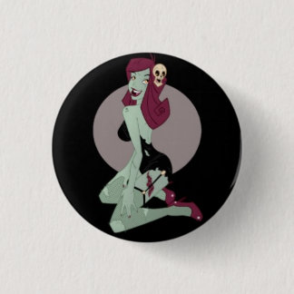 Cute Animated Zombie Pinup Girl 3 Cm Round Badge