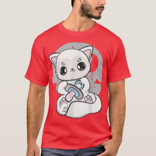 Cute Anime Arctic Fo With Soother And Kawaii Moon  T-Shirt