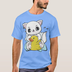 Cute Anime Arctic Fo With Yellow Duck T-Shirt