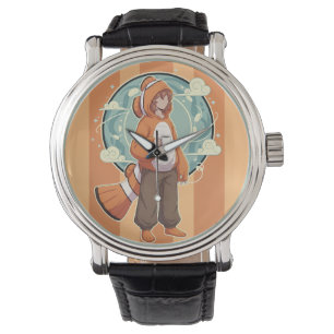 Cute Anime Boy in Clownfish Costume drinking Coffe Watch