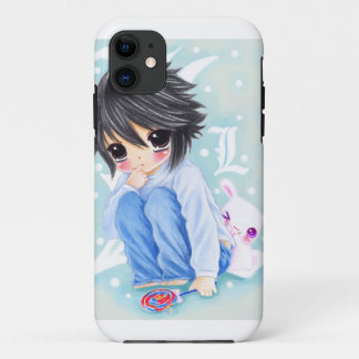 Cute anime boy with lollipop and kawaii bunny Case-Mate iPhone case