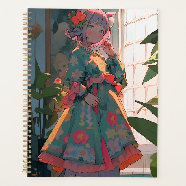 Cute Anime Catgirl Planner (Front)
