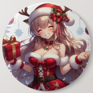 Cute anime Christmas girl 6 Cm Round Badge