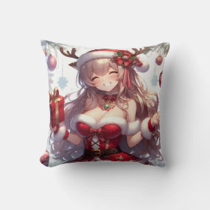 Cute anime Christmas girl Cushion