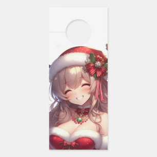 Cute anime Christmas girl Door Hanger