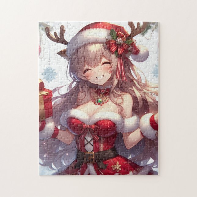 Cute anime Christmas girl Jigsaw Puzzle (Vertical)