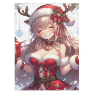 Cute anime Christmas girl Tablecloth
