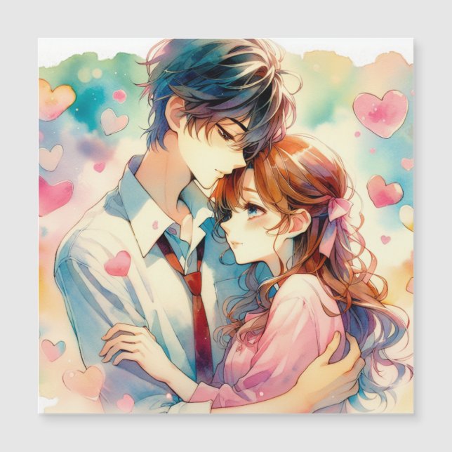 Cute Anime Couple in Love   (Front)