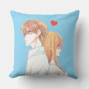 Cute Anime Couple Love Illustration Cushion