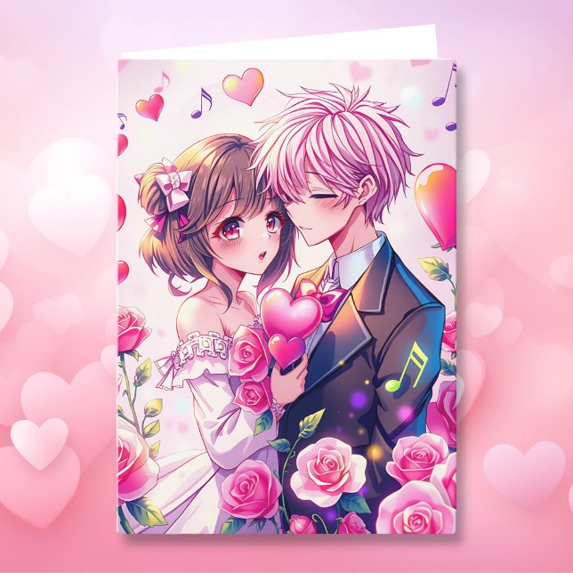 Cute Anime Couple | Personalised Valentine's Day Card (Creator Uploaded)