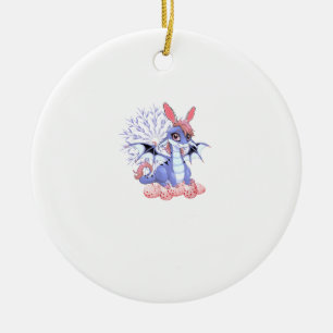 Cute Anime Dragon Bunny Easter Shirt Toddler Girl  Ceramic Tree Decoration