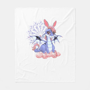 Cute Anime Dragon Bunny Easter Shirt Toddler Girl  Fleece Blanket