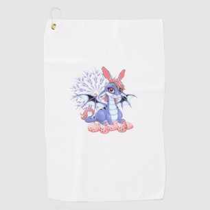 Cute Anime Dragon Bunny Easter Shirt Toddler Girl Golf Towel