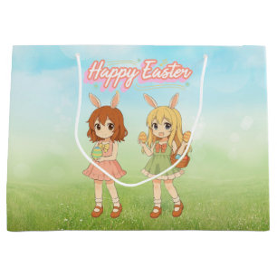Cute anime Easter bunny girls Large Gift Bag