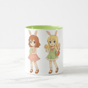 Cute anime Easter bunny girls Mug