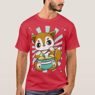 Cute Anime Fo Eats Japanese Noodles And Ramen 525 T-Shirt