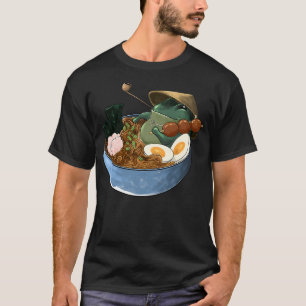 Cute Anime Frog in Japanese Ramen T-Shirt
