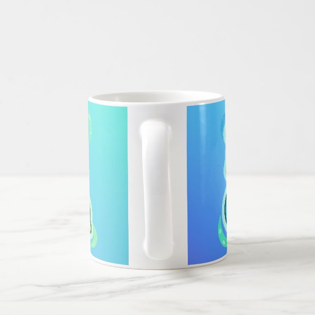 Cute Anime Gamer Boy Pixel Calm Coffee Mug (Handle)