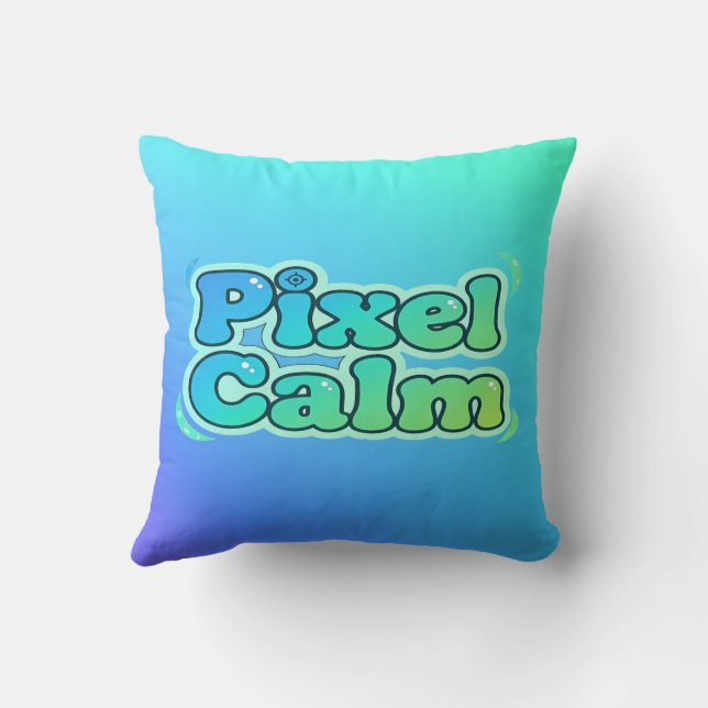 Cute Anime Gamer Boy Pixel Calm Cushion (Back)