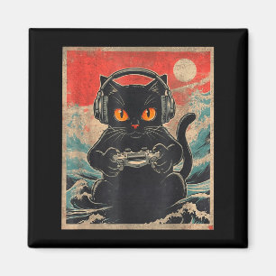 Cute Anime Gamer Kawaii Cat Japanese Gaming Gift B Magnet