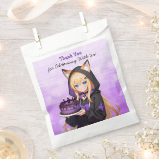Cute Anime Girl and Dragon Girl's Birthday Party Favour Bags