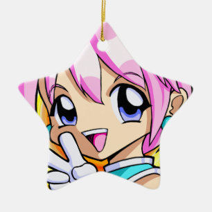 Cute Anime Girl Ceramic Tree Decoration