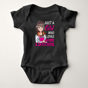 Cute Anime Girl for Anime & Sketching Lover Baby Bodysuit