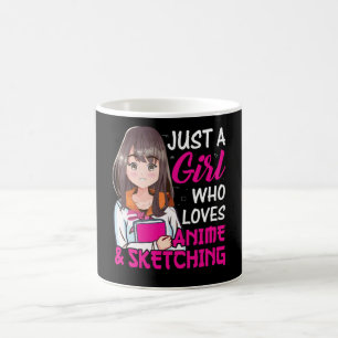 Cute Anime Girl for Anime & Sketching Lover Coffee Mug