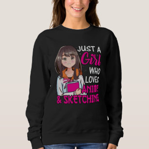 Cute Anime Girl for Anime & Sketching Lover Sweatshirt