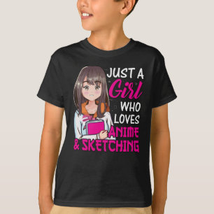Cute Anime Girl for Anime & Sketching Lover T-Shirt