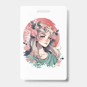 Cute Anime Girl ID Badge