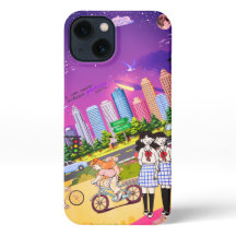 Cute Anime Girl in Scenic Landscape 