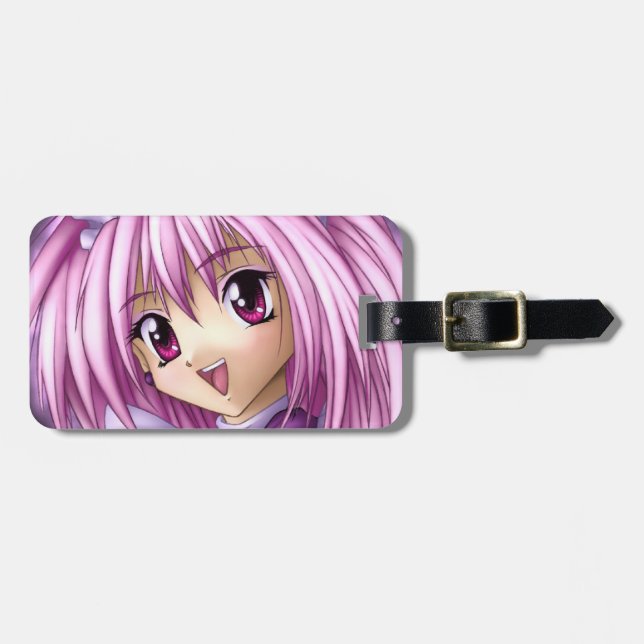 Cute Anime Girl Maid Luggage Tag (Front Horizontal)