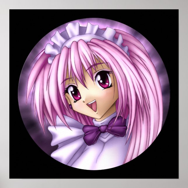 Cute Anime Girl Maid Poster (Front)