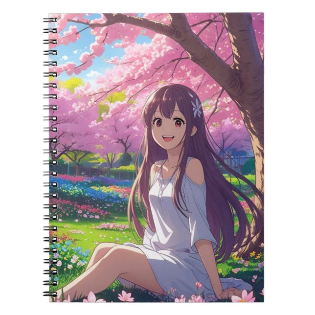 Cute Anime Girl Notebook (Front)