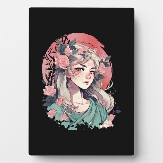 Cute Anime Girl Plaque (Front)