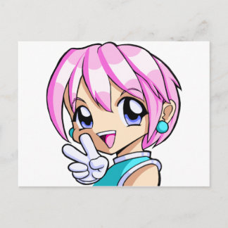 Cute Anime Girl Postcard