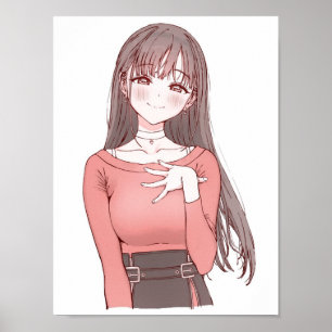 Cute anime girl poster