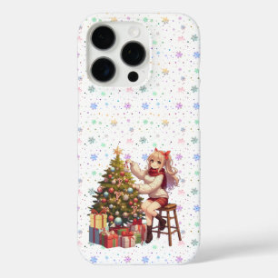 Cute Anime girl trimming the tree iPhone 16 Pro Case