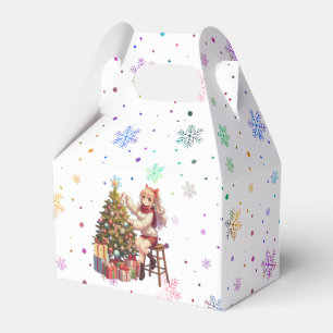 Cute Anime girl trimming the tree Favour Box
