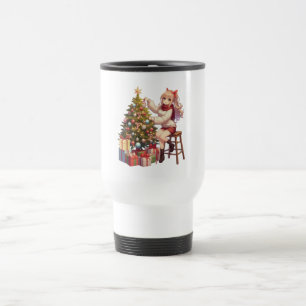 Cute Anime girl trimming the tree Travel Mug
