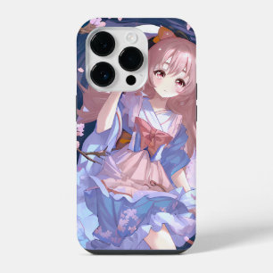 Cute Anime Girl Under A Cherry Blossom Tree iPhone 14 Pro Case