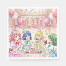 Cute Anime Girl's Ice Cream Birthday Party