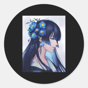 Cute Anime Girls Japanese Aesthetic Costume Gift A Classic Round Sticker
