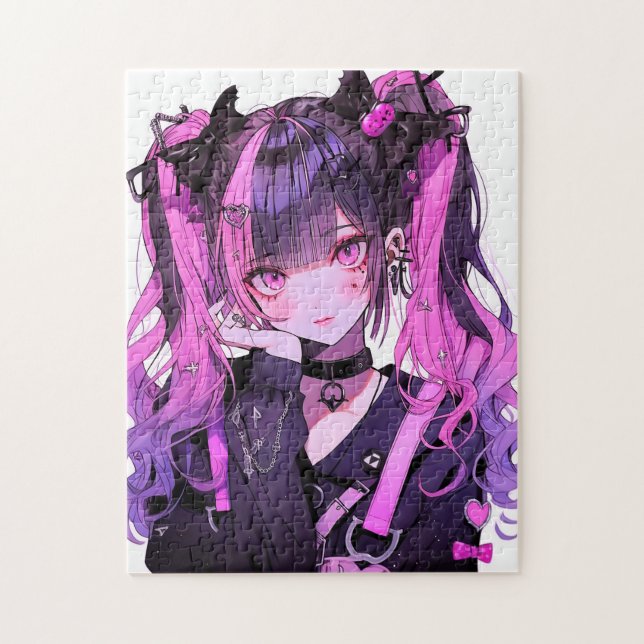 Cute Anime Goth Girl Jigsaw Puzzle (Vertical)