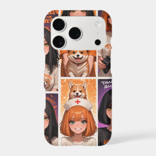 Cute Anime Halloween Collage Art Spooky Girls &