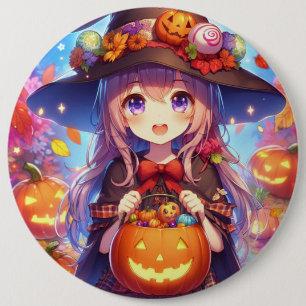 Cute Anime Halloween Witch 6 Cm Round Badge