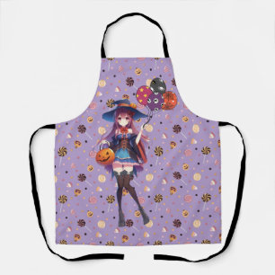 Cute Anime Halloween Witch Apron