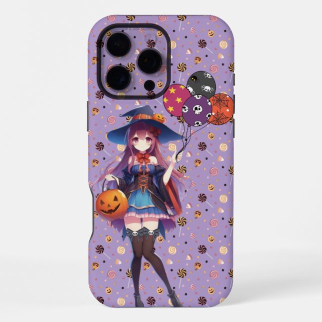 Cute Anime Halloween Witch iPhone Case (Back)