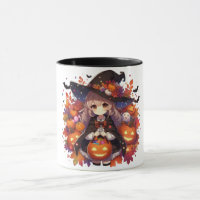 Cute, anime Halloween witch